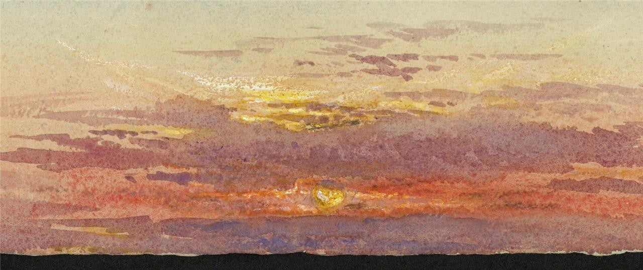 Sunset Sky Study - Watercolour Painting - Late 19th / Early 20th Century2