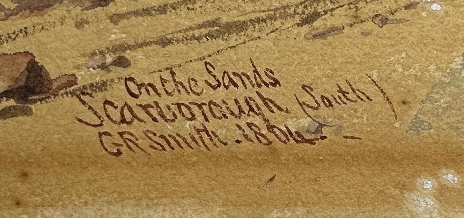 G. R. Smith Watercolour Painting On The Sands Scarborough 1864 - 19th Century2