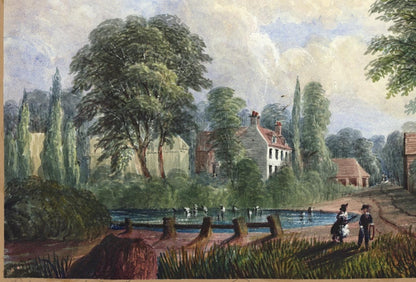 Mary Webster (1794-1883) Watercolour Painting - Harrow On The Hill London 18576