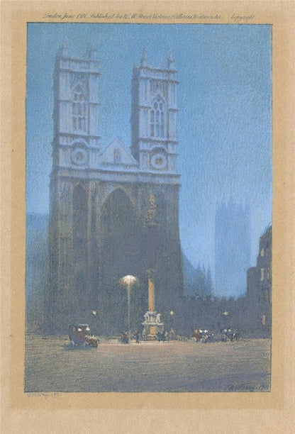 Thomas Robert Way (1861-1913) Pencil Signed Lithograph Westminster Abbey London4