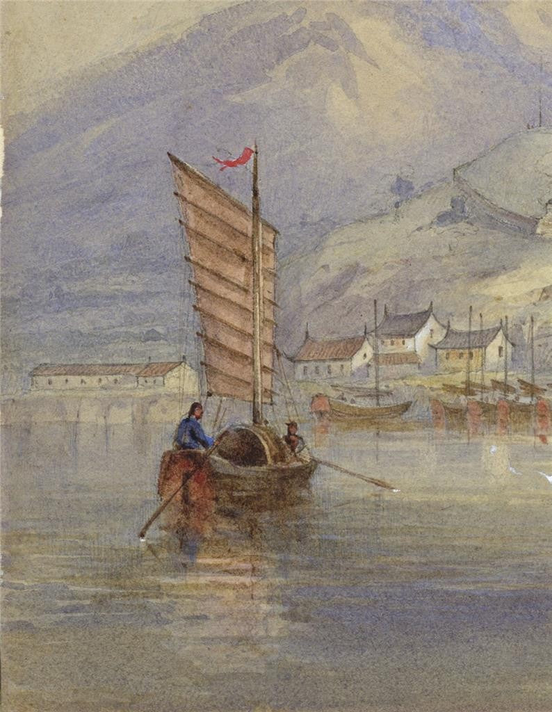 Walter William May (1831-1896) Watercolour Painting China - Chinese Harbour 18637