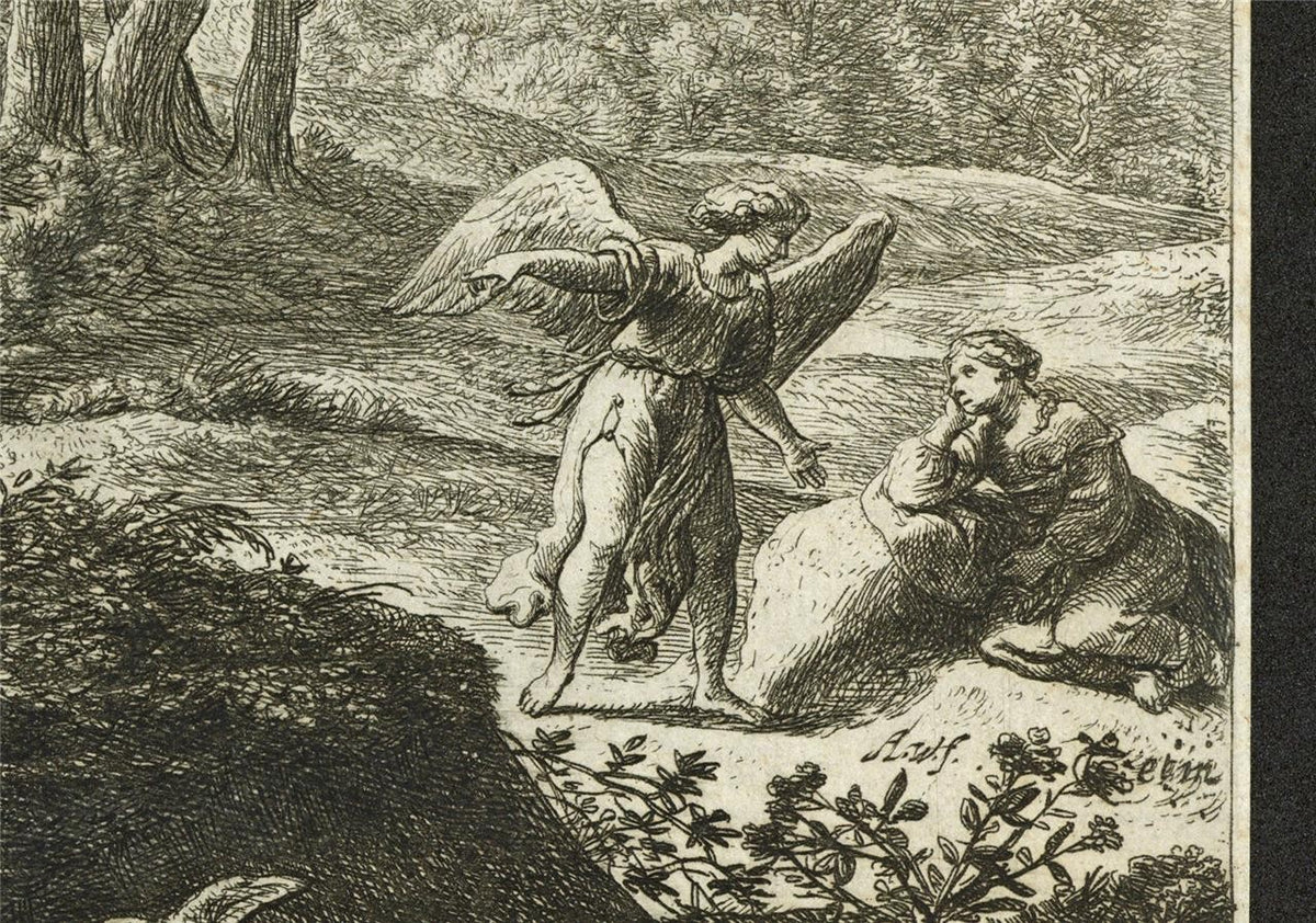 Antonie Waterloo Antique Etching Hagar Consoled by the Angel - Fountaine Walker4