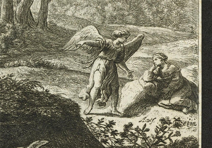 Antonie Waterloo Antique Etching Hagar Consoled by the Angel - Fountaine Walker4