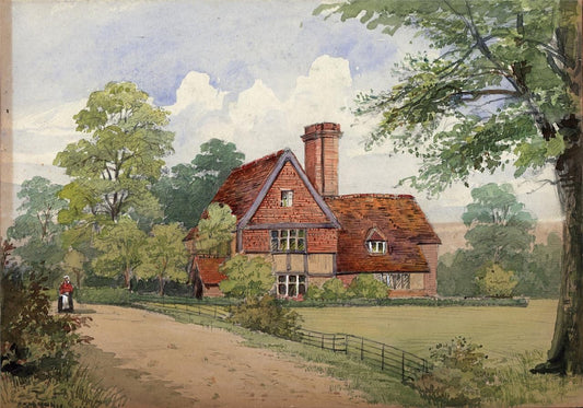 Farm House Near Tonbridge Kent 1887 Watercolour Painting - James Foster Wadmore0