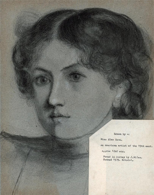 ELMA MARY GOVE (1832-1921) Pastel Drawing YOUNG LADY PORTRAIT - AMERICAN ARTIST0