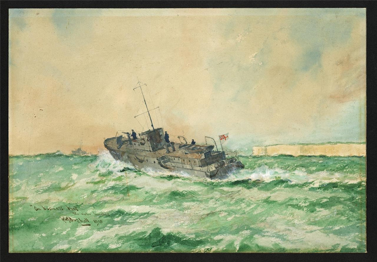 William Minshall Birchall - Watercolour Painting - The Motor Launches 1918 WW13