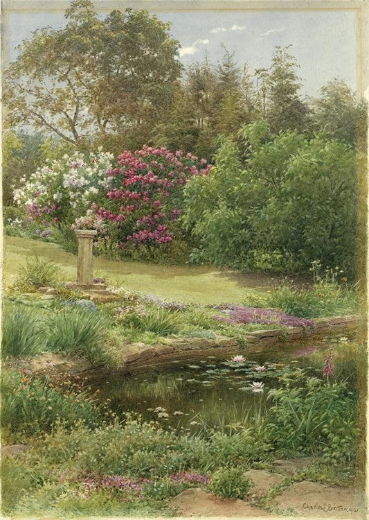 Charles Edward Brittan Jnr (1870-1949) Watercolour Painting 1941 - Garden Scene0