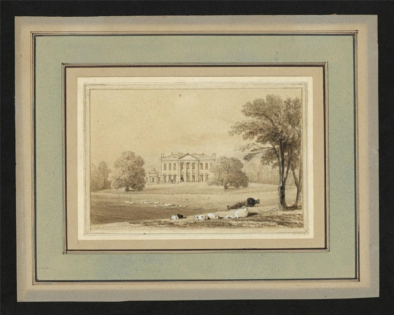 John Preston Neale (1780-1847) Watercolour Painting Silwood Park Berkshire1