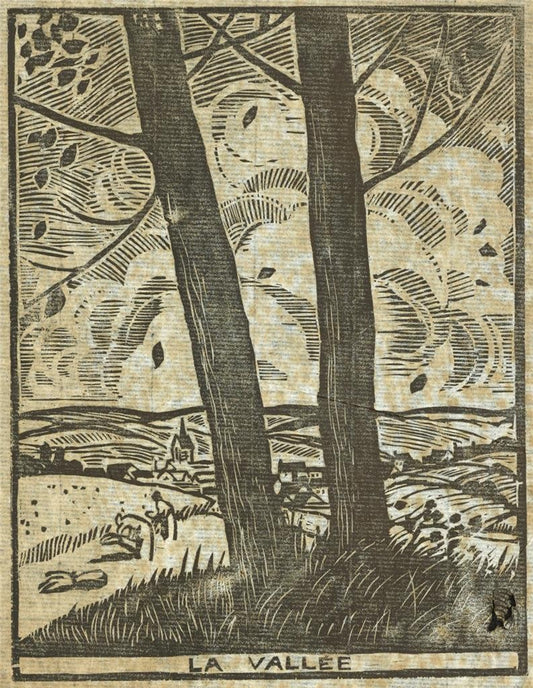Ludovic-Rodo Pissarro (1878-1952) Antique Woodcut - La Vallee0