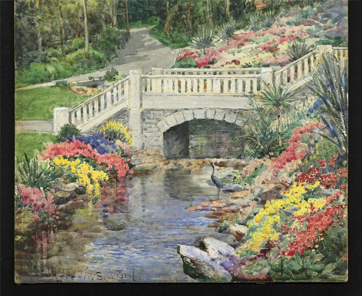 Theresa Sylvester Stannard (1898-1947) Watercolour Painting Gardens Bournemouth5