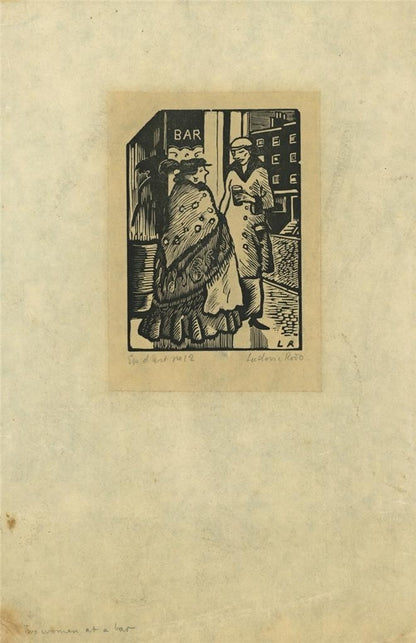 Ludovic-Rodo Pissarro (1878-1952) Signed Wood Engraving - Two Woman At A Bar5