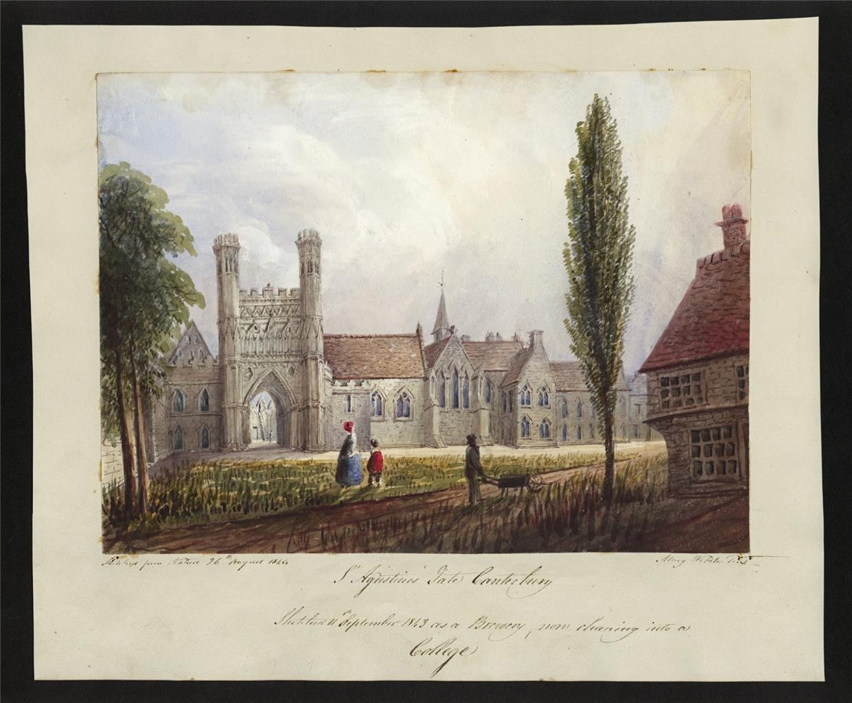 Mary Webster - Watercolour Painting - St Augustine's Abbey Canterbury 18461