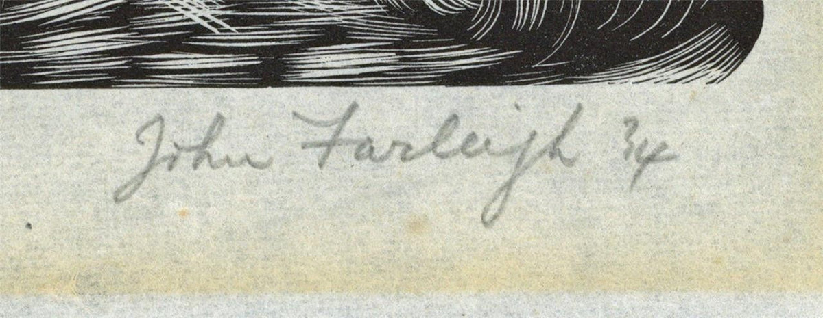John Farleigh (1900-1965) Pencil Signed Wood Engraving The Story of David 19342