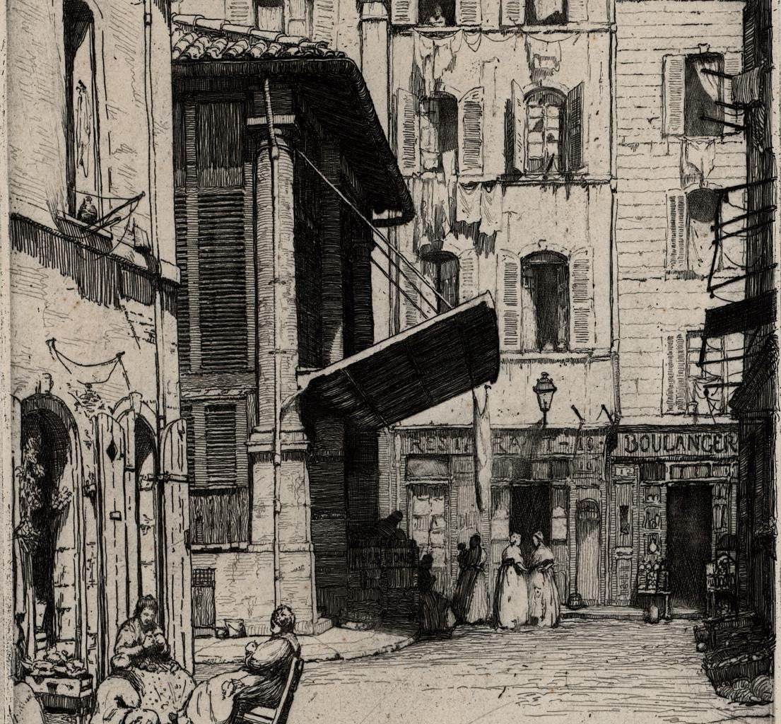 Herman Armour Webster (1878-1970) - Signed Etching - Vieux Marche Marseille 19127
