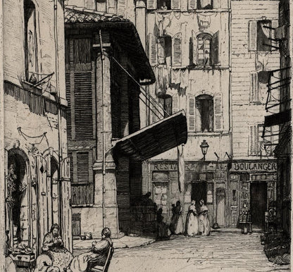 Herman Armour Webster (1878-1970) - Signed Etching - Vieux Marche Marseille 19127