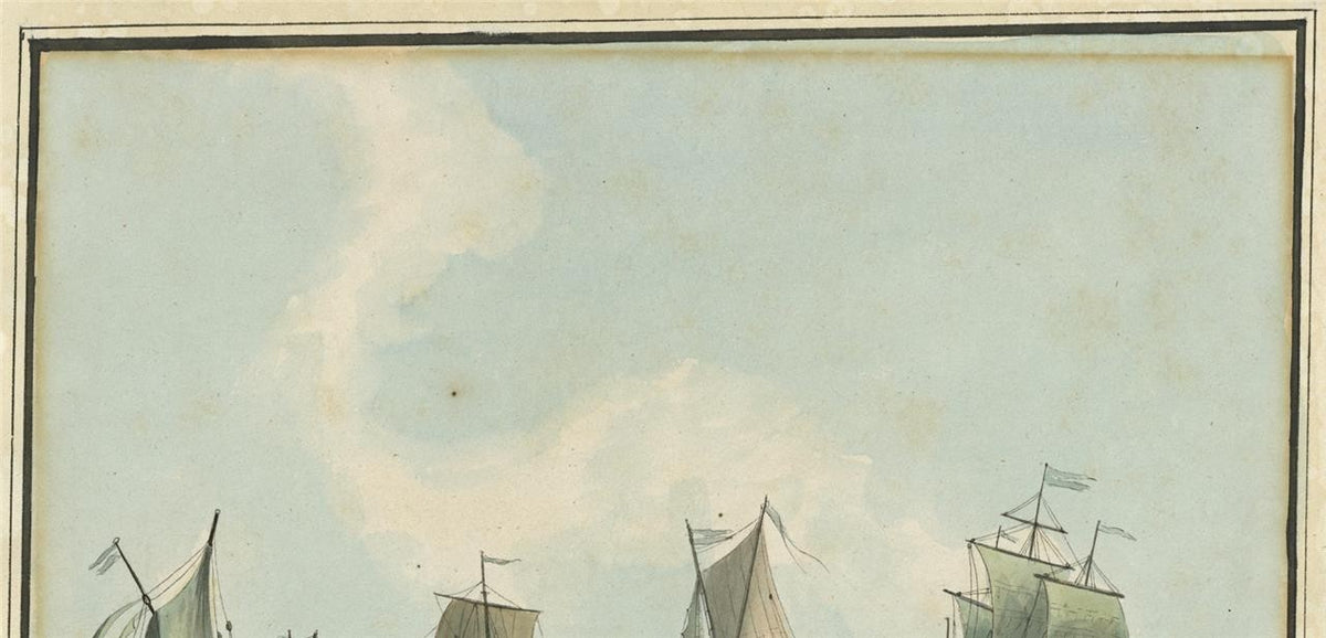Dutch Fishing Boats - Seascape - Antique Watercolour Painting - 19th Century6