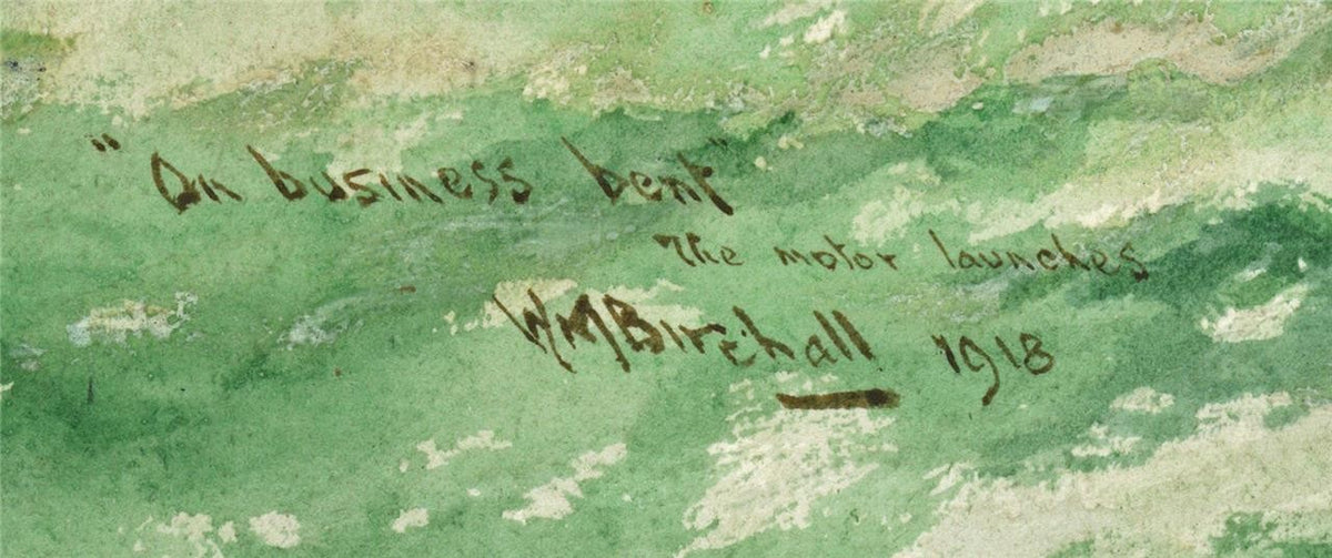William Minshall Birchall - Watercolour Painting - The Motor Launches 1918 WW11