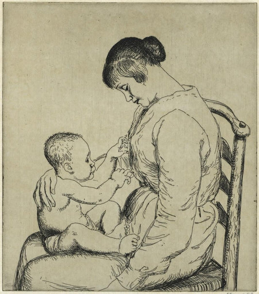 Dame Laura Knight (18771970) Pencil Signed Etching Mother & Child0