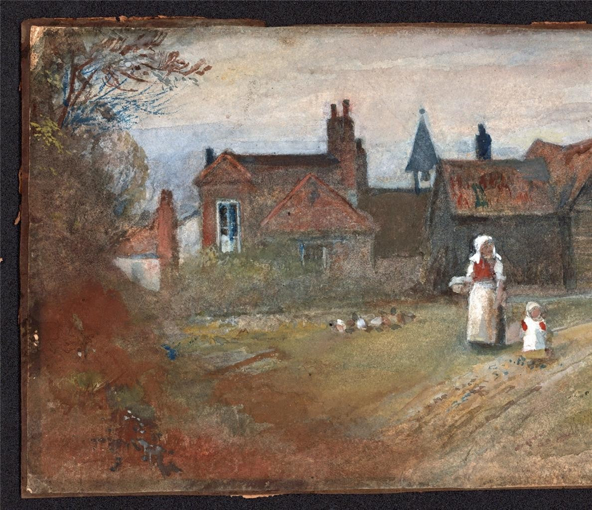 J May - Watercolour Painting - Figures In Farm Landscape3