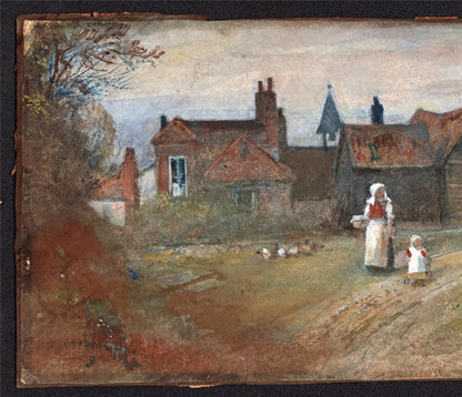 J May - Watercolour Painting - Figures In Farm Landscape3