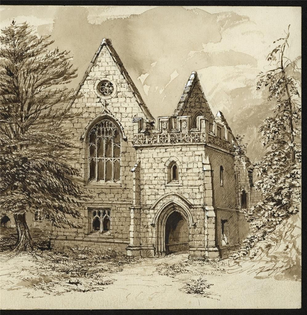 South Wingfield Manor Derbyshire 1870 - Watercolour Painting - 19th Century4