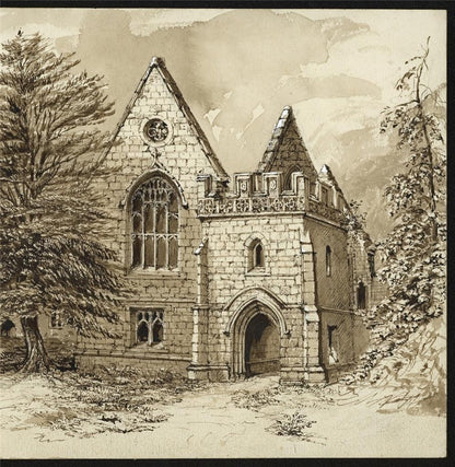 South Wingfield Manor Derbyshire 1870 - Watercolour Painting - 19th Century4
