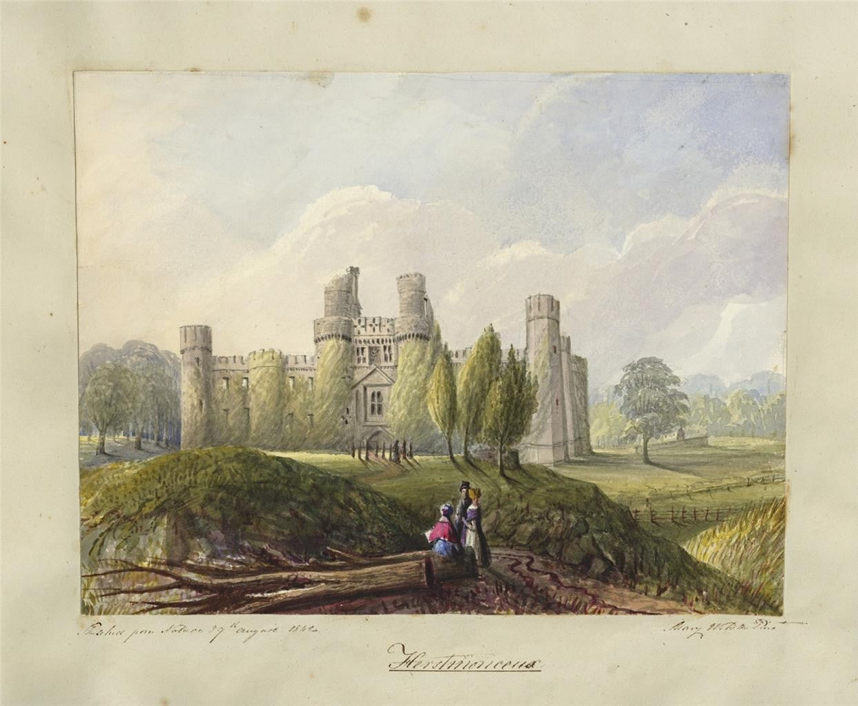 Mary Webster (1794-1883) Watercolour Painting - Herstmonceux Castle 18427