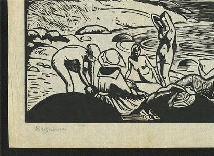 Ludovic-Rodo Pissarro (1878-1952) Pencil Signed Wood Engraving - Baigneuses7