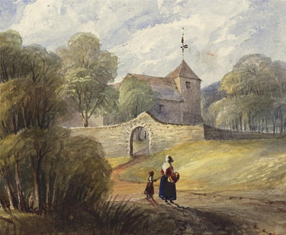 Mary Webster (1794-1883) - Watercolour Painting - Ovingdean Church Brighton 18385