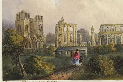 Mary Webster (1794-1883) Watercolour Painting Elgin Cathedral Scotland 18445