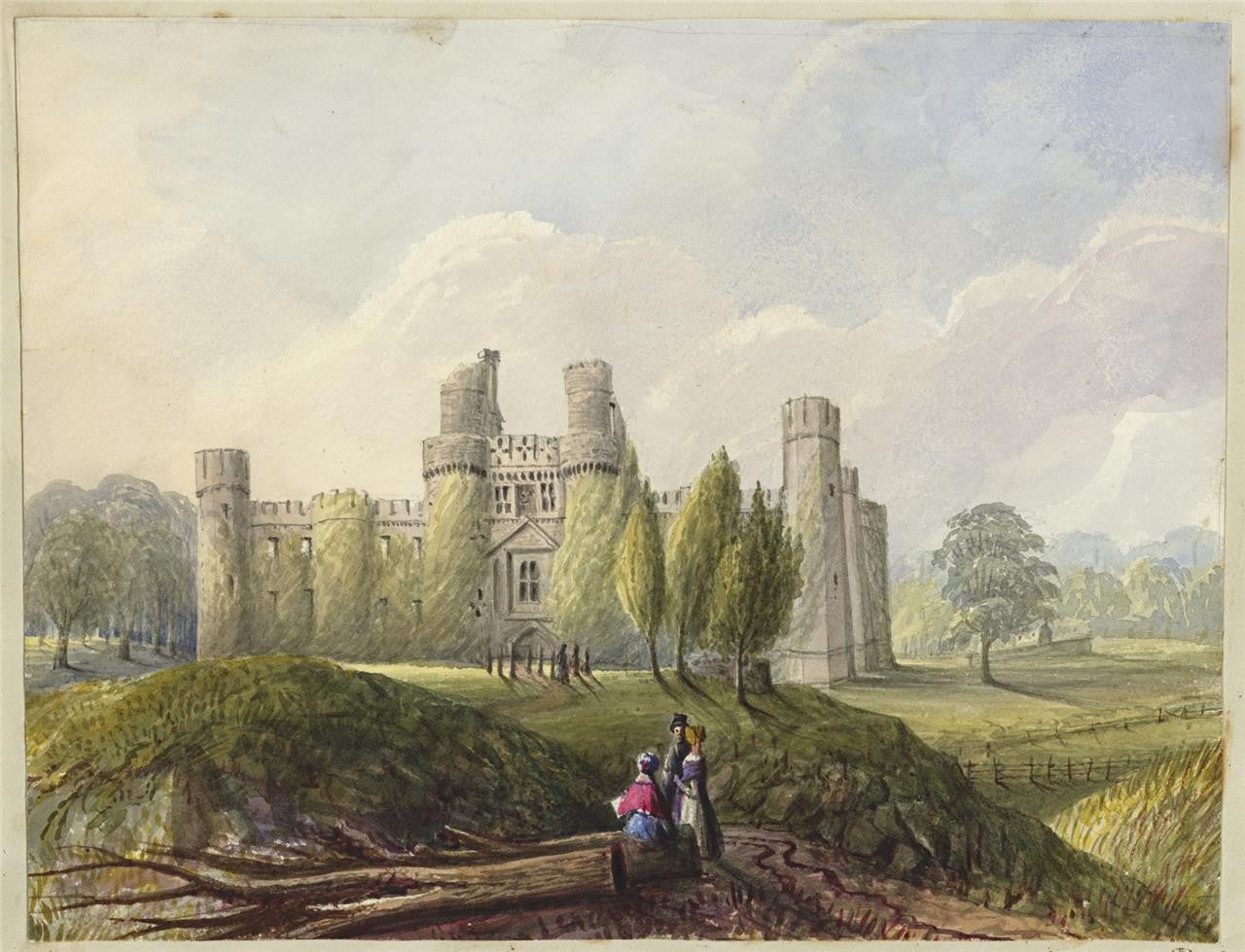 Mary Webster (1794-1883) Watercolour Painting - Herstmonceux Castle 18420