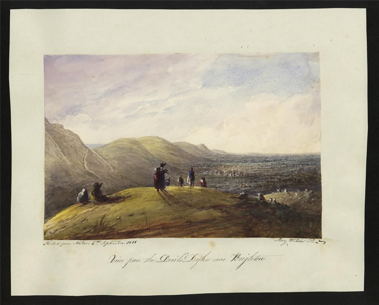Mary Webster Watercolour Painting View From The Devil's Dyke Near Brighton 18381
