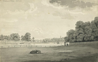 James Wilcox (1778-1865) Watercolour Painting - Richmond Bridge London 18390