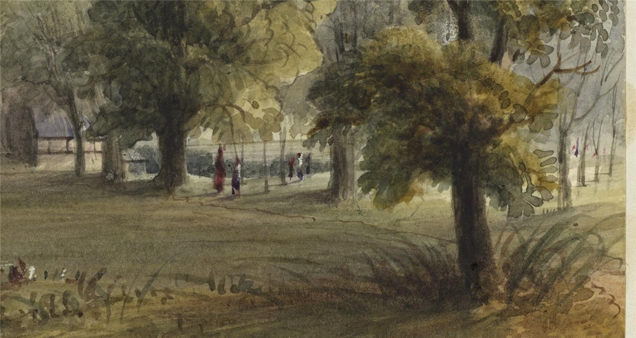 Mary Webster (1794-1883) Watercolour Painting Hyde Park Barracks London 18399
