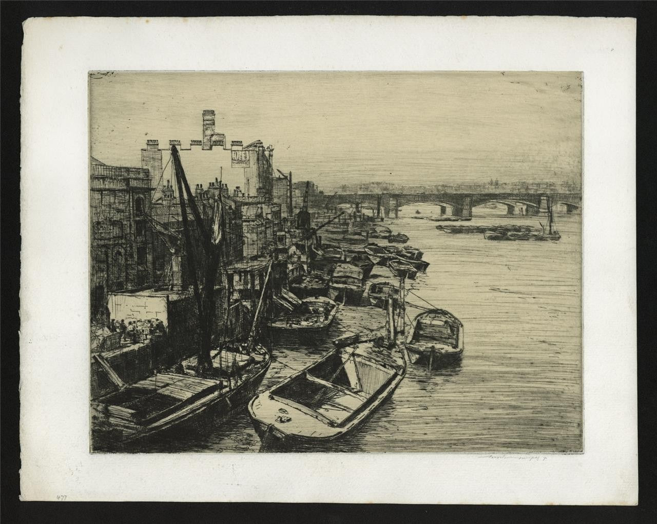 Mortimer Menpes (1855-1938) - Pencil Signed Etching - The River Thames London1