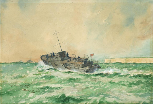 William Minshall Birchall - Watercolour Painting - The Motor Launches 1918 WW10