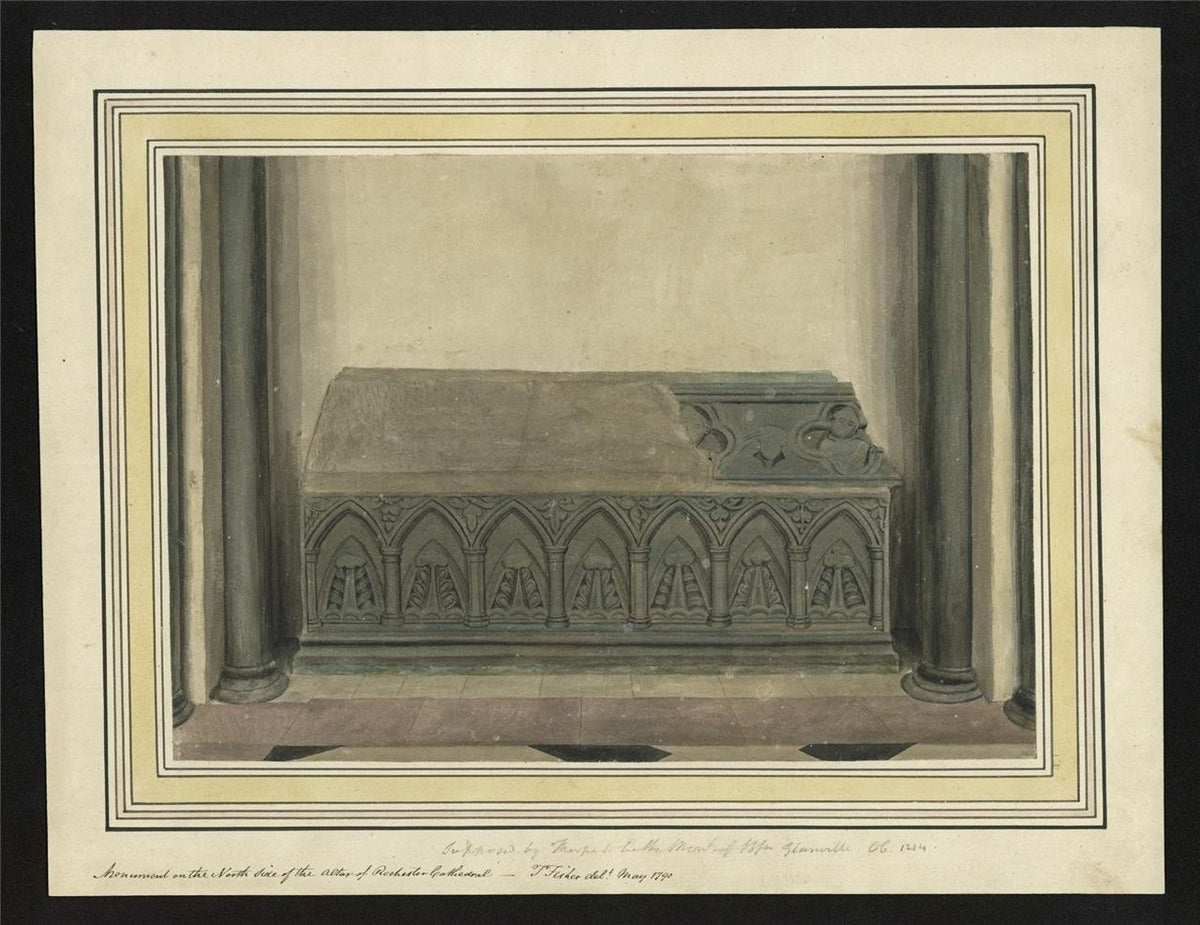 Thomas Fisher (1772-1836) - Watercolour Painting - Rochester Cathedral Kent 17901