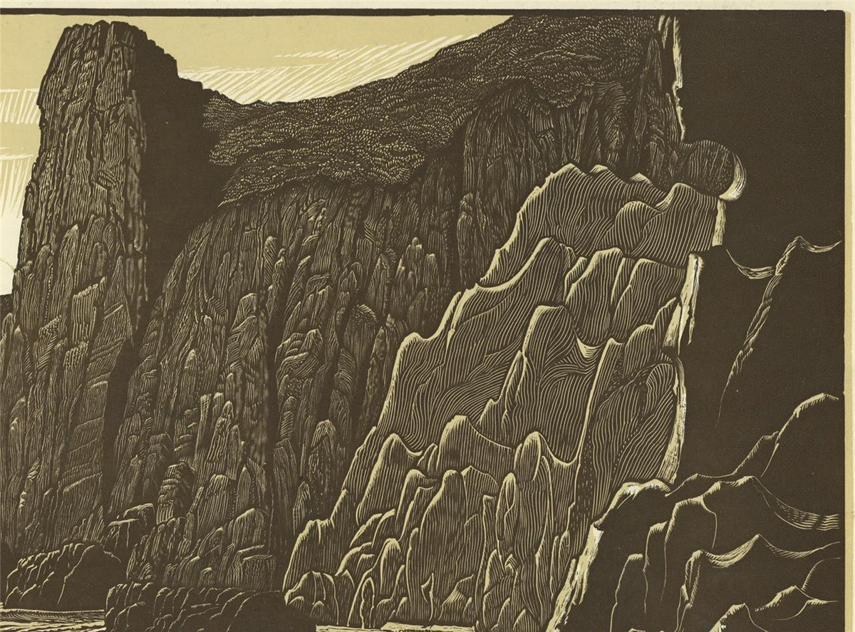 Bernard Sleigh (1872-1954) Pencil Signed Woodcut Lydstep Tenby Wales 19357