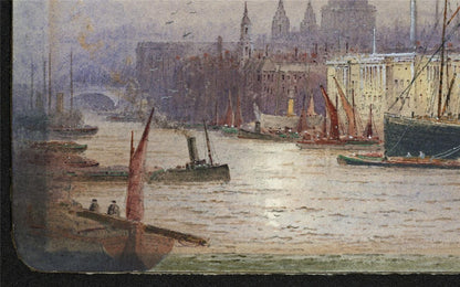 Frederick Edward Joseph Goff (18551931) Watercolour Painting London Bridge5