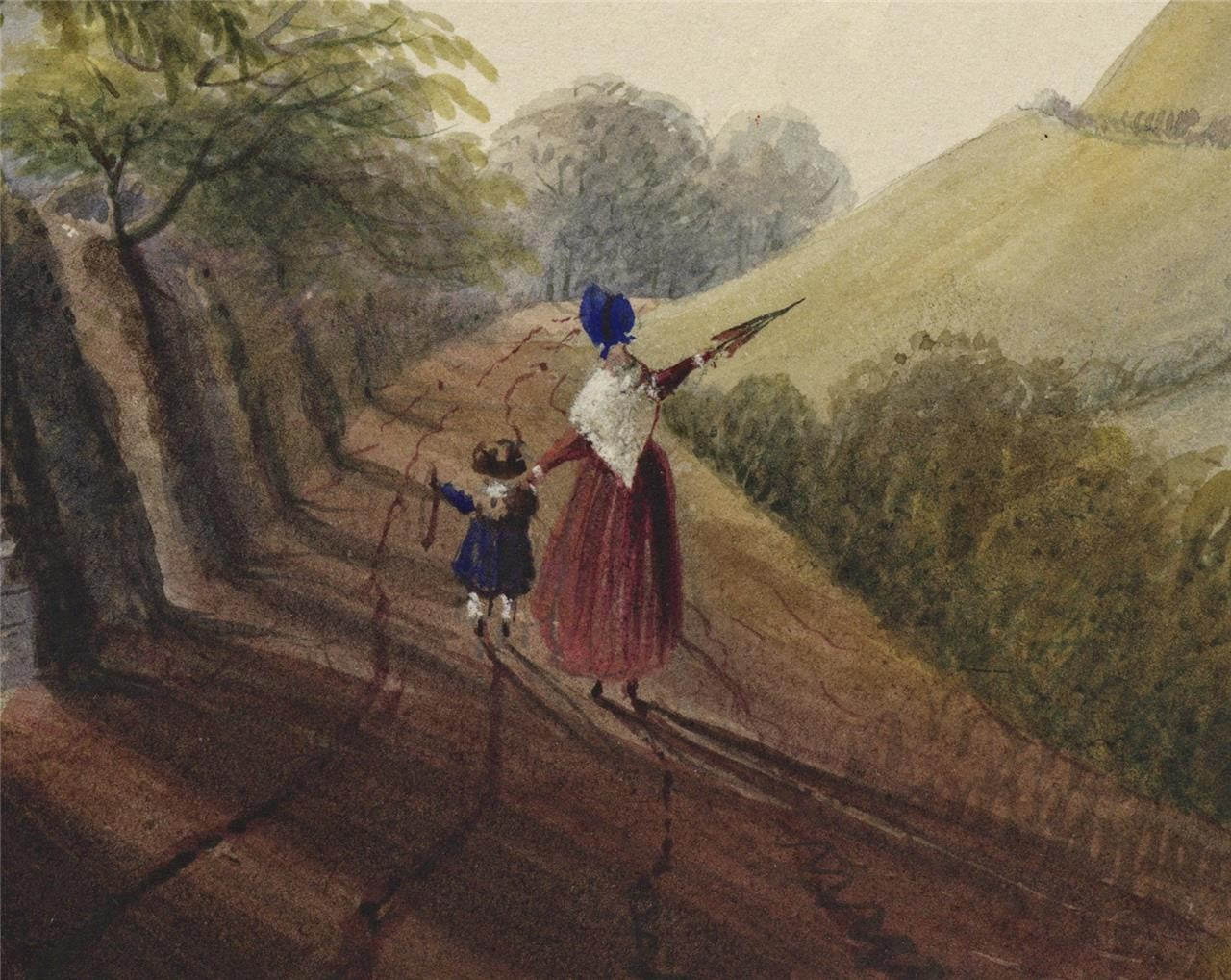 Mary Webster (1794-1883) Watercolour Painting - Dane John Mound Canterbury 18436