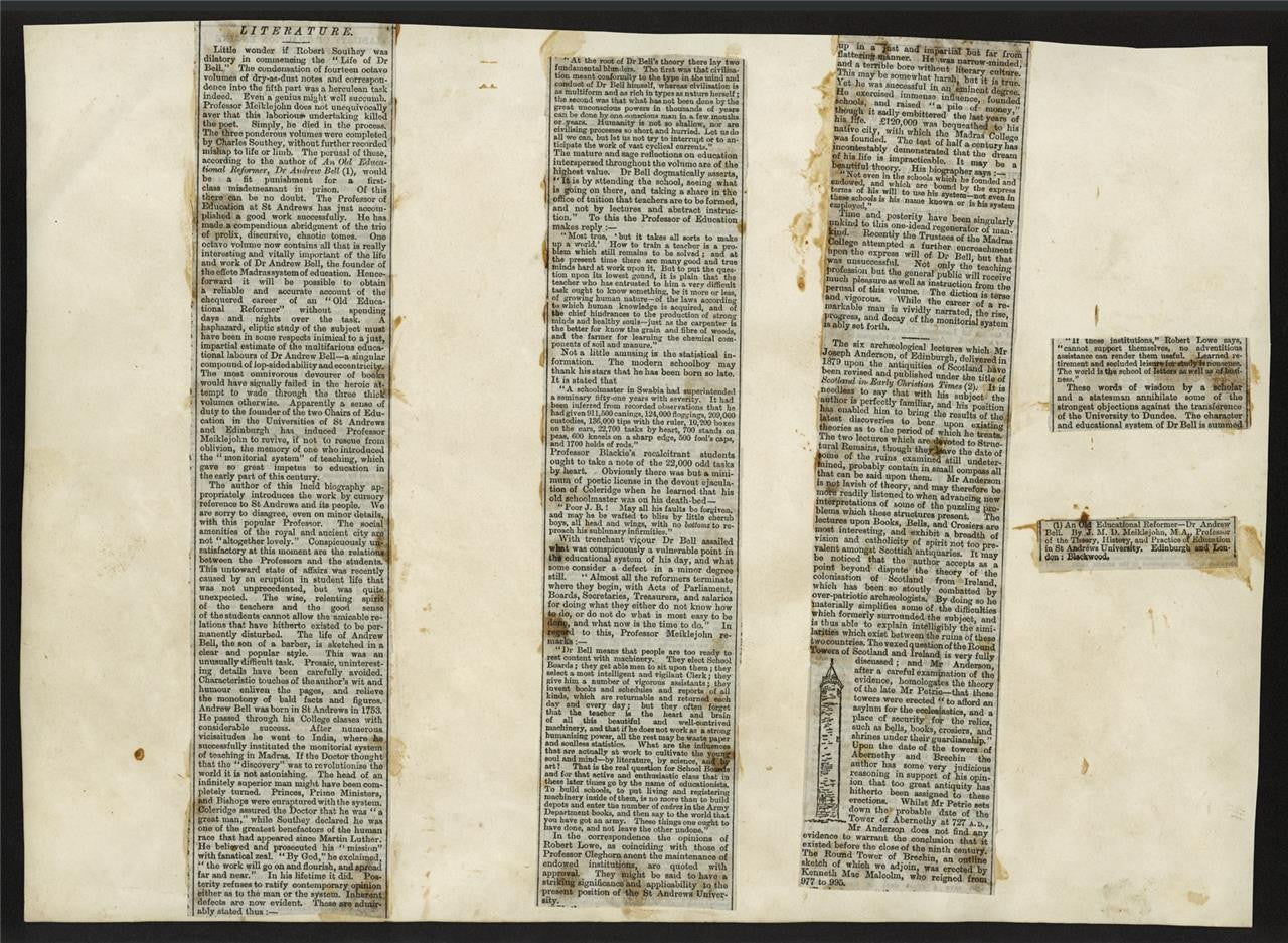 Mary Webster (1794-1883) Watercolour Painting - Brechin Cathedral Scotland 185510