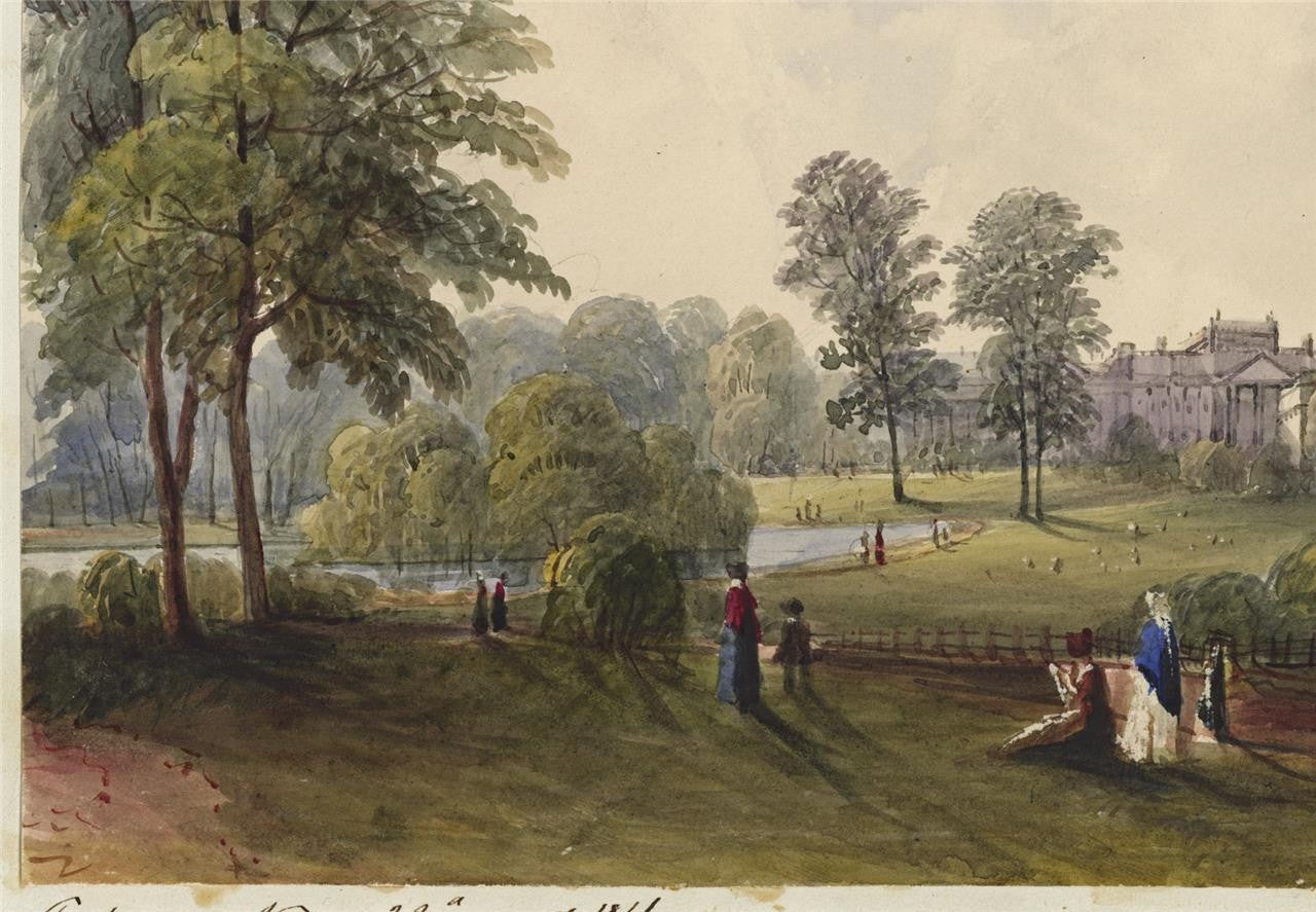 Mary Webster (1794-1883) Watercolour Painting Buckingham Palace London 18419