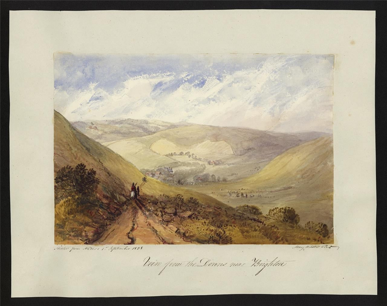 Mary Webster (1794-1883) Watercolour Painting From The Downs Near Brighton 18381