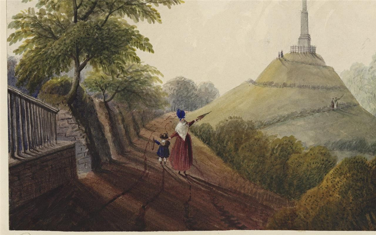 Mary Webster (1794-1883) Watercolour Painting - Dane John Mound Canterbury 18435
