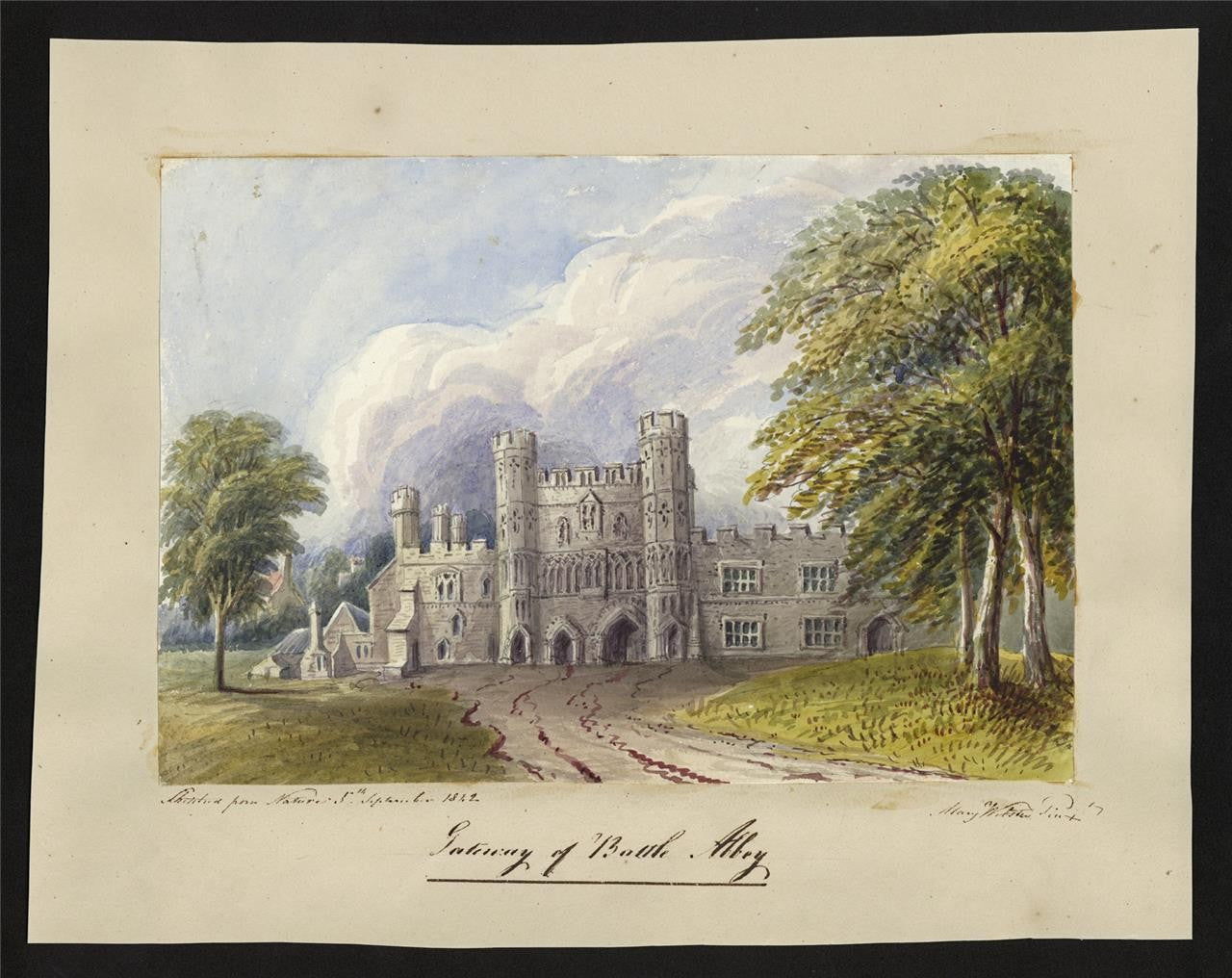 Mary Webster (1794-1883) - Watercolour Painting - Gateway Of Battle Abbey 18421