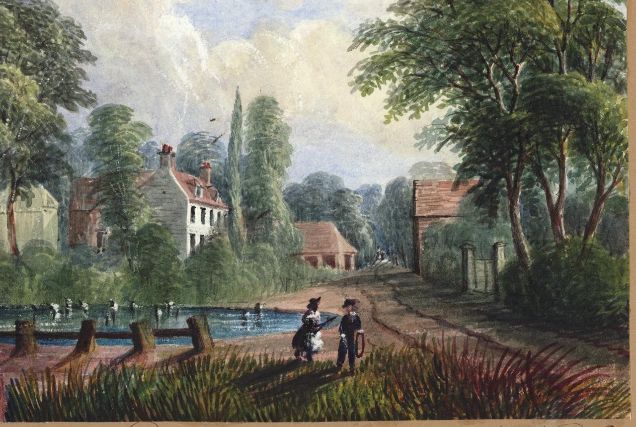 Mary Webster (1794-1883) Watercolour Painting - Harrow On The Hill London 18575