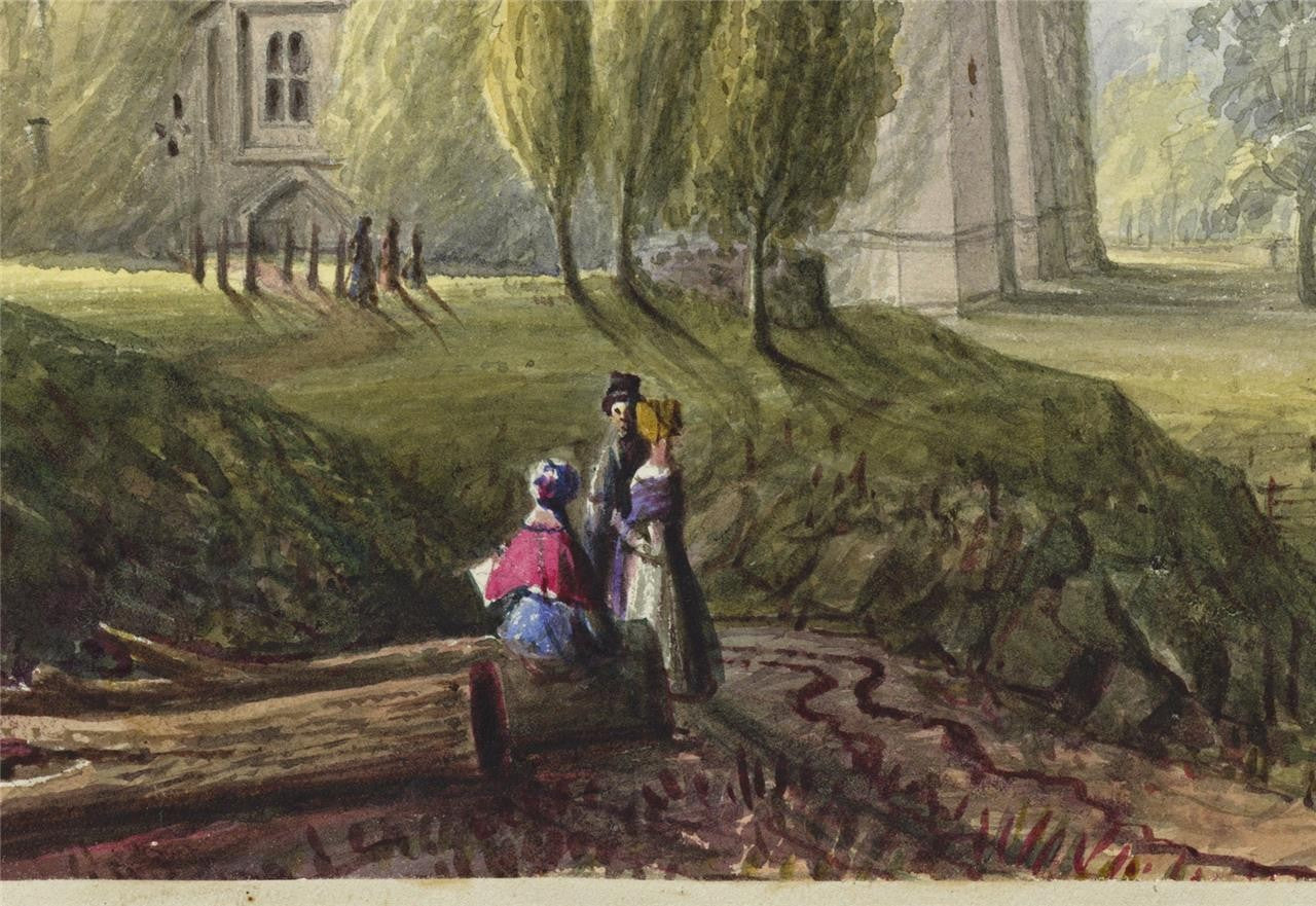 Mary Webster (1794-1883) Watercolour Painting - Herstmonceux Castle 18426