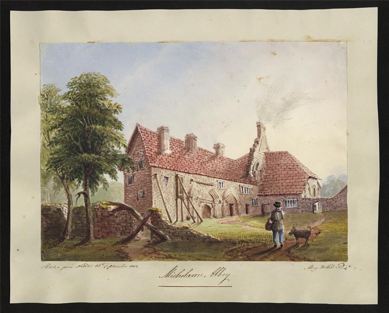 Mary Webster (1794-1883) Watercolour Painting Michelham Abbey Priory 18421