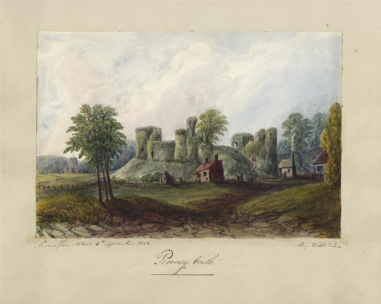 Mary Webster (1794-1883) - Watercolour Painting - Pevensey Castle 184210