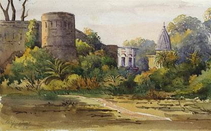 Saktisghar - Saktesgarh India 1904 Watercolour Painting Arthur Herbert Hussey3